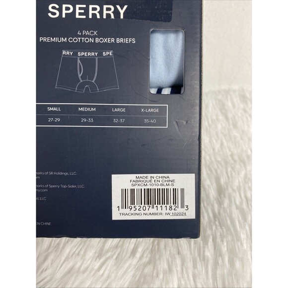 Sperry Men's Boxer Briefs Size S 4 Pack Premium Cotton Blue Gray - Picture 5 of 9